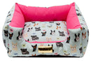 Cama para Cachorro Quadrada Impermeavel Luppet Rosa Cachorrinho b2w