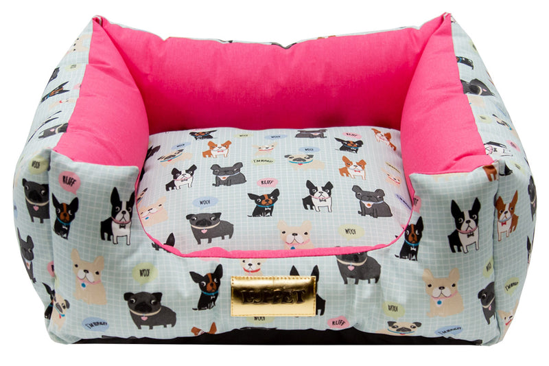 Cama para Cachorro Quadrada Impermeavel Luppet Rosa Cachorrinho b2w