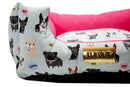Cama para Cachorro Quadrada Impermeavel Luppet Rosa Cachorrinho b2w