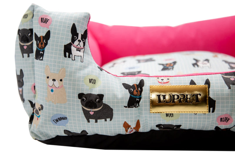 Cama para Cachorro Quadrada Impermeavel Luppet Rosa Cachorrinho b2w