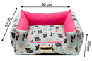 Cama para Cachorro Quadrada Impermeavel Luppet Rosa Cachorrinho b2w