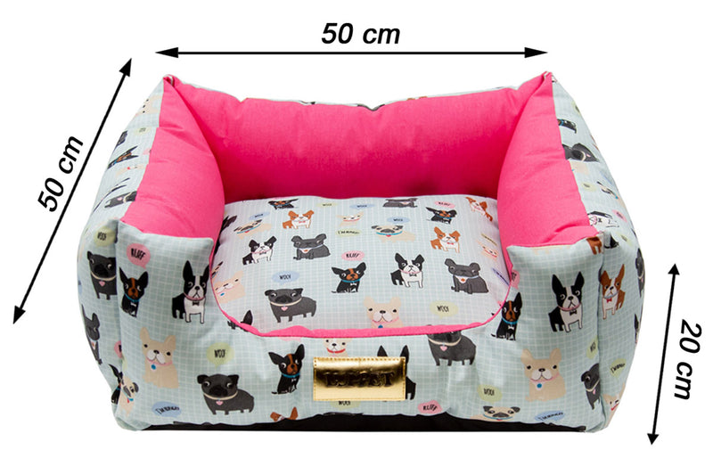 Cama para Cachorro Quadrada Impermeavel Luppet Rosa Cachorrinho b2w