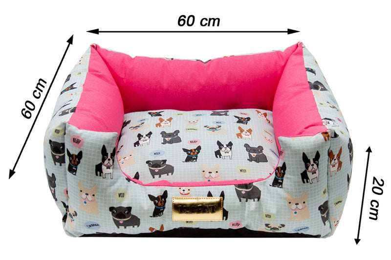 Cama para Cachorro Quadrada Impermeavel Luppet Rosa Cachorrinho b2w