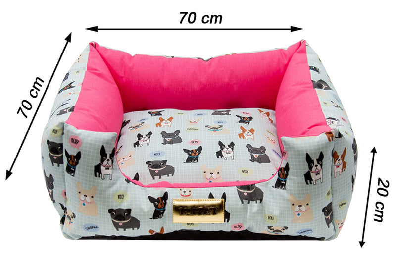 Cama para Cachorro Quadrada Impermeavel Luppet Rosa Cachorrinho b2w
