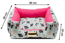Cama para Cachorro Quadrada Impermeavel Luppet Rosa Cachorrinho b2w