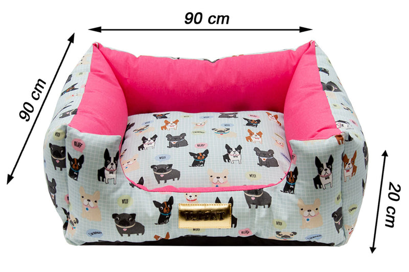 Cama para Cachorro Quadrada Impermeavel Luppet Rosa Cachorrinho b2w