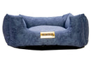 Cama Quadrada para Cachorro ou Gato Luppet Luxo Azul Petróleo