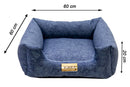 Cama Quadrada para Cachorro ou Gato Luppet Luxo Azul Petróleo