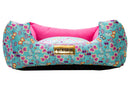 Cama Quadrada para Cachorro ou Gato Luppet Luxo Rosa Borboleta Tamanho:GG