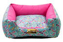 Cama Quadrada para Cachorro ou Gato Luppet Luxo Rosa Borboleta Tamanho:GG