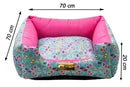 Cama Quadrada para Cachorro ou Gato Luppet Luxo Rosa Borboleta Tamanho:GG