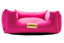 Cama Quadrada para Cachorro ou Gato Luppet Luxo Rosa Poa Tamanho:M
