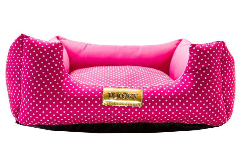Cama Quadrada para Cachorro ou Gato Luppet Luxo Rosa Poa Tamanho:M