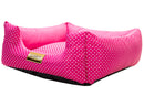 Cama Quadrada para Cachorro ou Gato Luppet Luxo Rosa Poa Tamanho:M