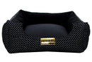Cama Quadrada para Cachorro ou Gato Luppet Luxo Preto Poa Tamanho:M