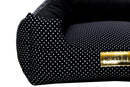 Cama Quadrada para Cachorro ou Gato Luppet Luxo Preto Poa Tamanho:M