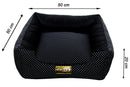 Cama Quadrada para Cachorro ou Gato Luppet Luxo Preto Poa Tamanho:M