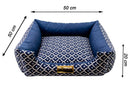 Cama Quadrada para Cachorro ou Gato Luppet Marinho Geometrico