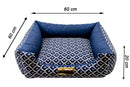 Cama Quadrada para Cachorro ou Gato Luppet Marinho Geometrico