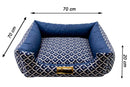 Cama Quadrada para Cachorro ou Gato Luppet Marinho Geometrico