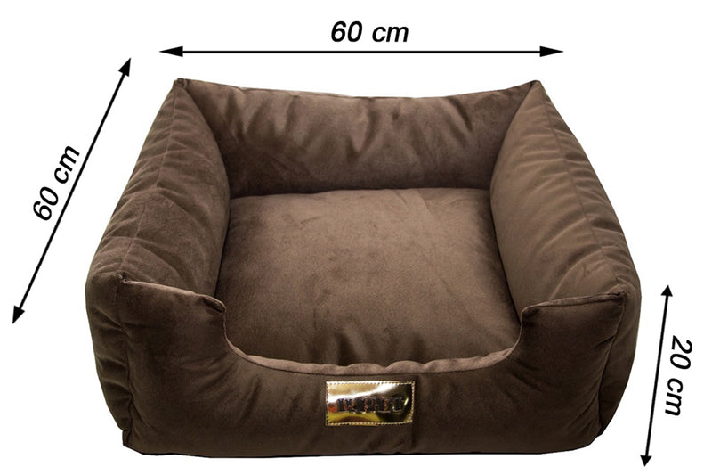 Cama Quadrada para Cachorro ou Gatos Super Luxo Luppet Marrom