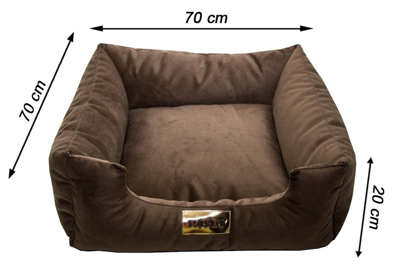 Cama Quadrada para Cachorro ou Gatos Super Luxo Luppet Marrom