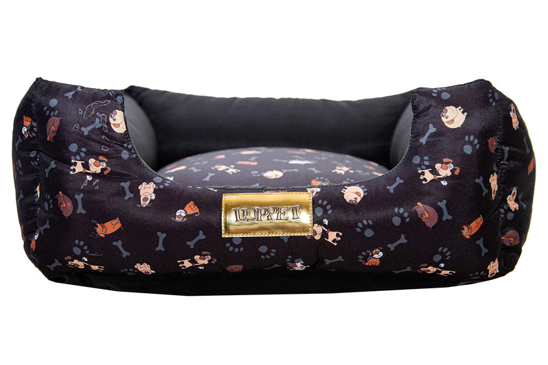 Cama Quadrada para Cachorro ou Gato Luppet Preto Cachorro Tamanho:M