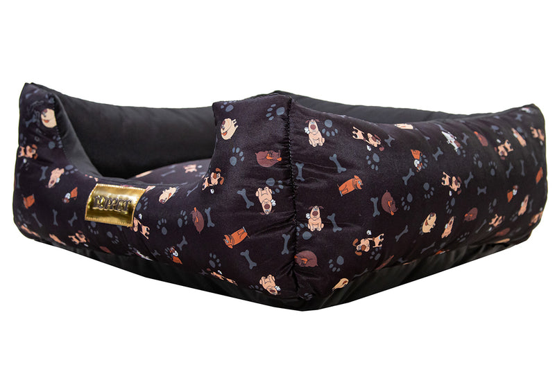 Cama Quadrada para Cachorro ou Gato Luppet Preto Cachorro Tamanho:M