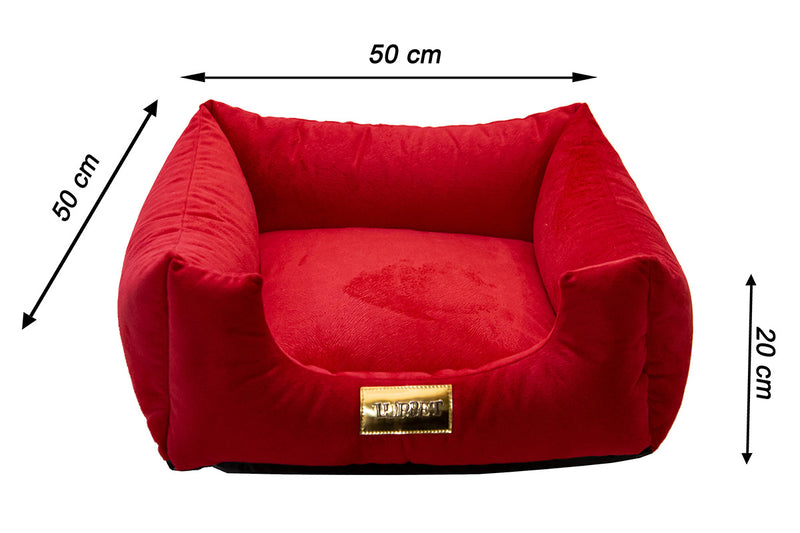 Cama Quadrada para Cachorro ou Gatos Super Luxo Luppet Vermelho