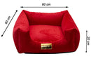 Cama Quadrada para Cachorro ou Gatos Super Luxo Luppet Vermelho
