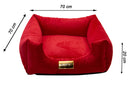 Cama Quadrada para Cachorro ou Gatos Super Luxo Luppet Vermelho Tamanho:GG