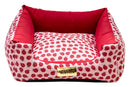 Cama Quadrada para Cachorro ou Gato Luppet Vermelho Joaninha Tamanho:GG