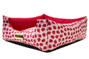 Cama Quadrada para Cachorro ou Gato Luppet Vermelho Joaninha Tamanho:GG