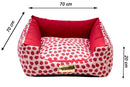 Cama Quadrada para Cachorro ou Gato Luppet Vermelho Joaninha Tamanho:GG