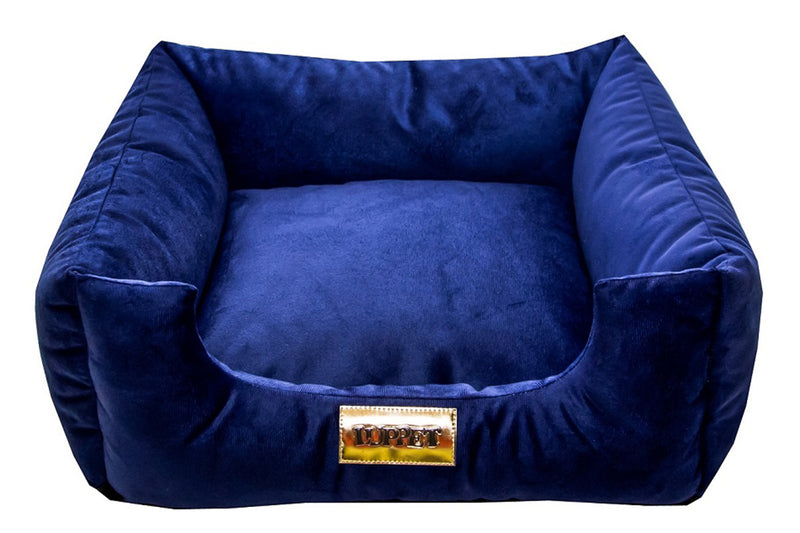 Cama Quadrada para Cachorro ou Gatos Super Luxo Luppet Azul Tamanho:M