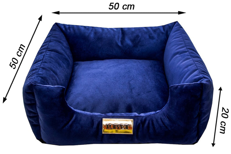 Cama Quadrada para Cachorro ou Gatos Super Luxo Luppet Azul Tamanho:M