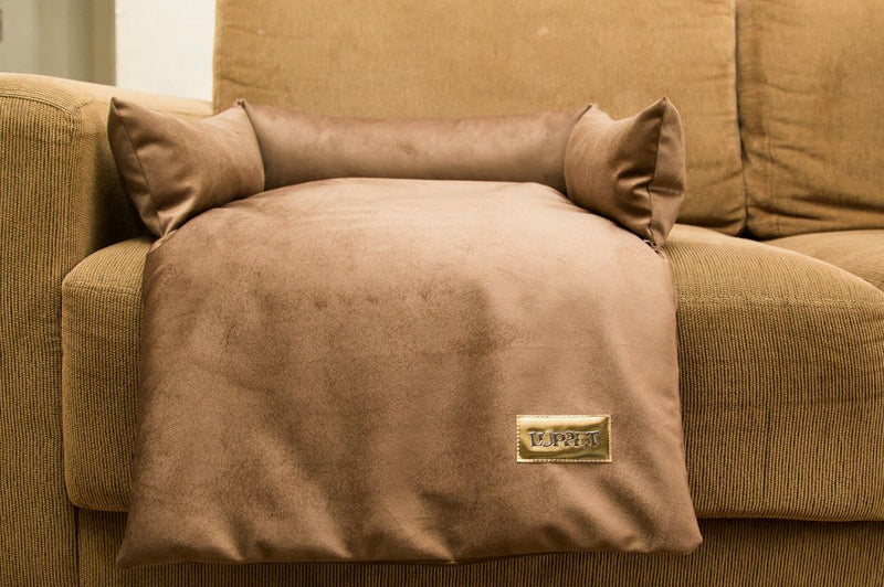 Manta para Sofá Luppet com encosto para Cachorro ou Gato Marrom