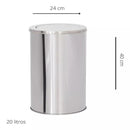 Lixeira Inox Basculante 20L - Para Cozinha e Banheiro