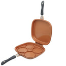 Frigideira Dupla 4 em 1 Cobre Não Gruda Antiaderente