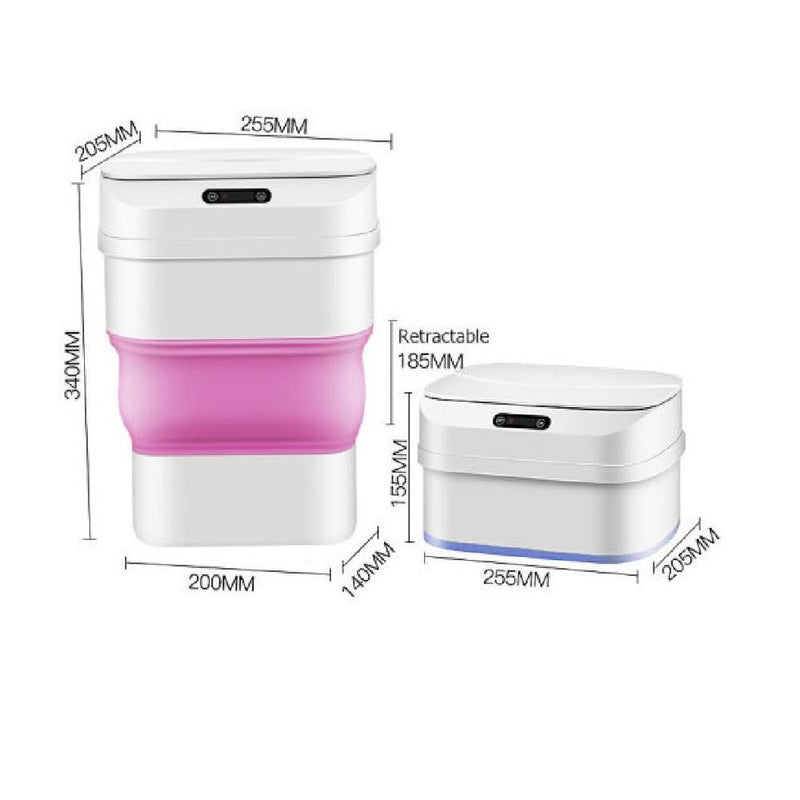Lixeira Automática com Sensor - Retrátil e à Prova d'Água Cor:Rosa;Tamanho:U