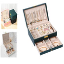 Maleta Porta-Jóias 2 Andares para Brincos, Anéis e Relógios Cor:Preto;Tamanho