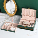 Maleta Porta-Jóias 2 Andares para Brincos, Anéis e Relógios Cor:Preto;Tamanho