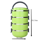 Kit Marmita Fitness Quádrupla de Inox Marmiteira Térmica Hermética com 4 Comp