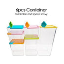 Jogo de 6 Potes Herméticos KIt Porta Mantimentos para Cozinha Empilhável