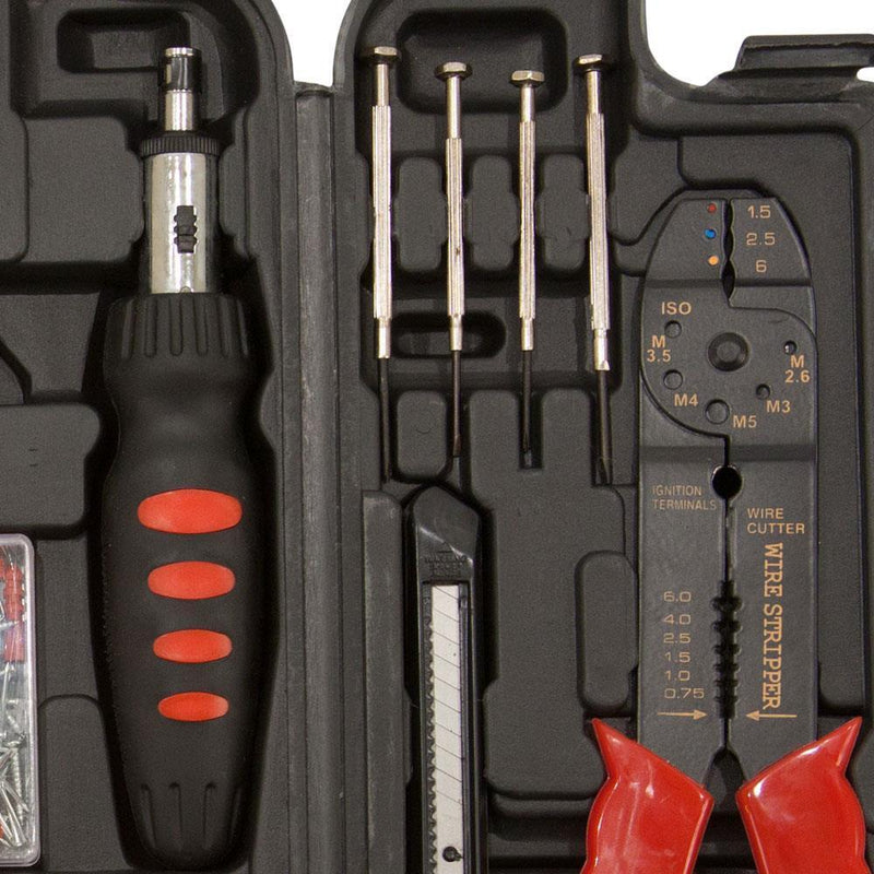 Kit Ferramentas 142 Peças Maleta Chaves Martelo Soquetes
