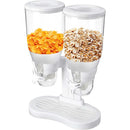 Dispensador de cereais duplo em acrílico porta mantimentos alimentos e graos