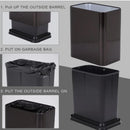 Lixeira Inox Preta 15L – Cesto de Lixo Aberto com Aro Luxo