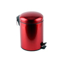 Lixeira Vermelha Inox – Cesto Removível c/ Pedal, Decorativa