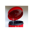 Lixeira Vermelha Inox – Cesto Removível c/ Pedal, Decorativa