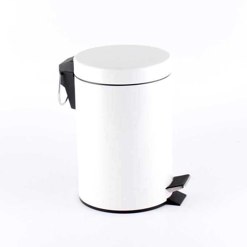 Lixeira Inox 8 Litros Luxo Com Pedal Cesto de Lixo Cesto de LIxo Removível - Branco